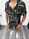 Compleu de vara camasa imprimeu + pantaloni 13273